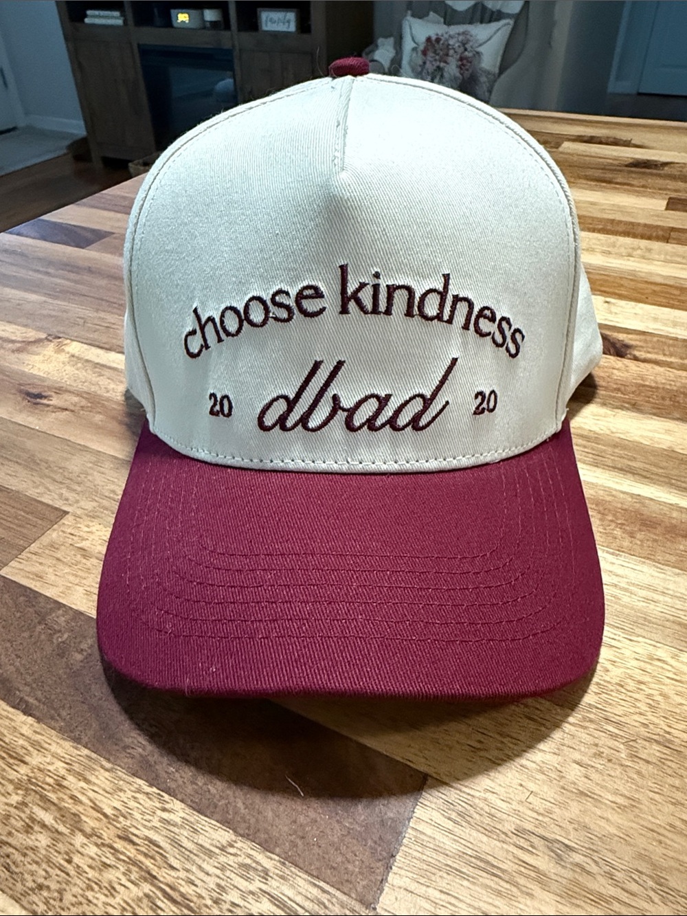Choose Kindness dbad Two-Tone Baseball Cap - Cream & Burgundy